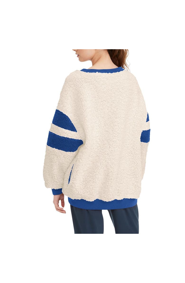 TOMMY JEANS Women's Tommy Jeans Oatmeal/Royal Philadelphia 76ers Mindy Sherpa Pullover Sweatshirt, Alternate, color, 