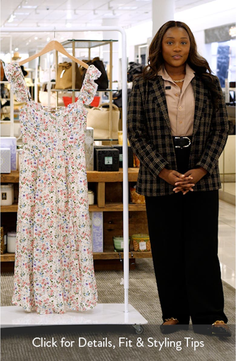 Wedelia Floral Print A-Line Dress, sales video thumbnail