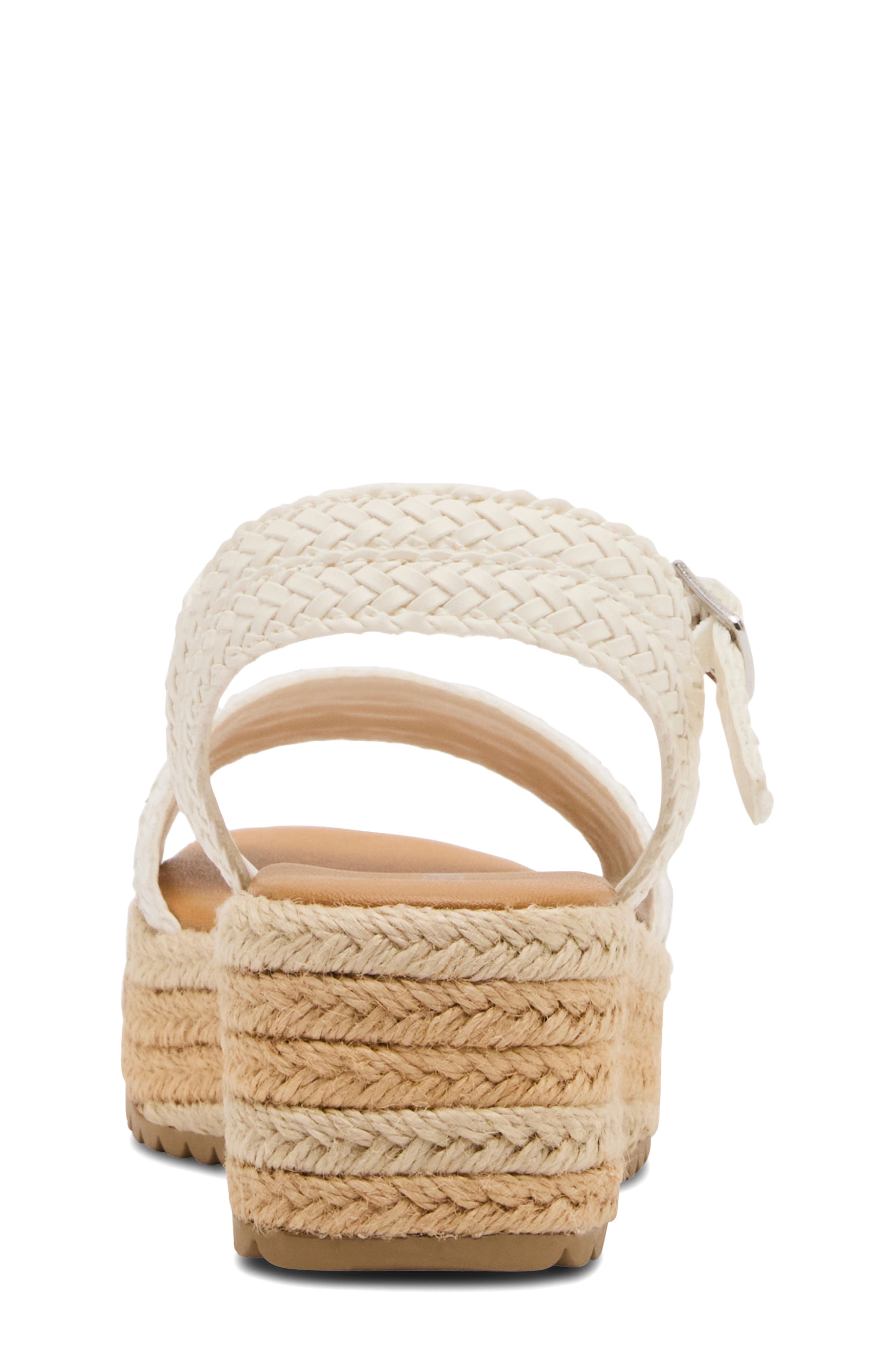 Steve Madden Kids' Jkiko Espadrille Ankle Strap Platform Wedge Sandal, Alternate, color, White