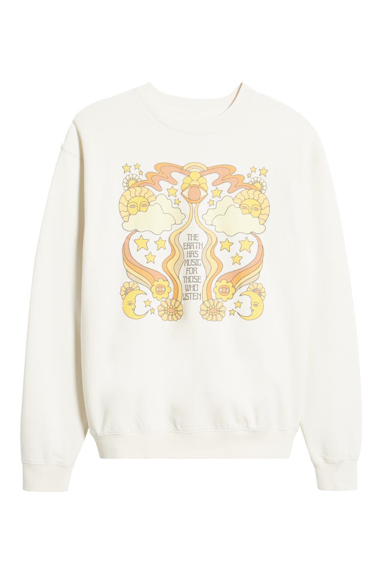 Women's Earth Music Graphic Sweatshirt, Alternate, color, WASHED WHITE