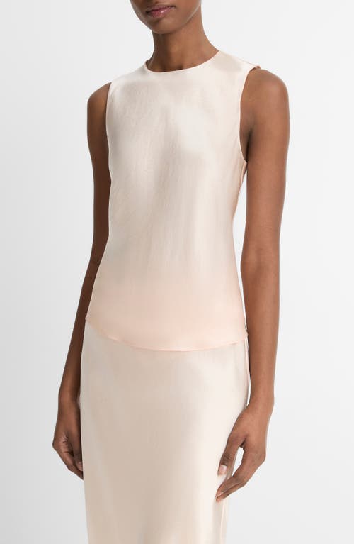 Vince Asymmetric Drape Cap-sleeve Blouse In Lychee