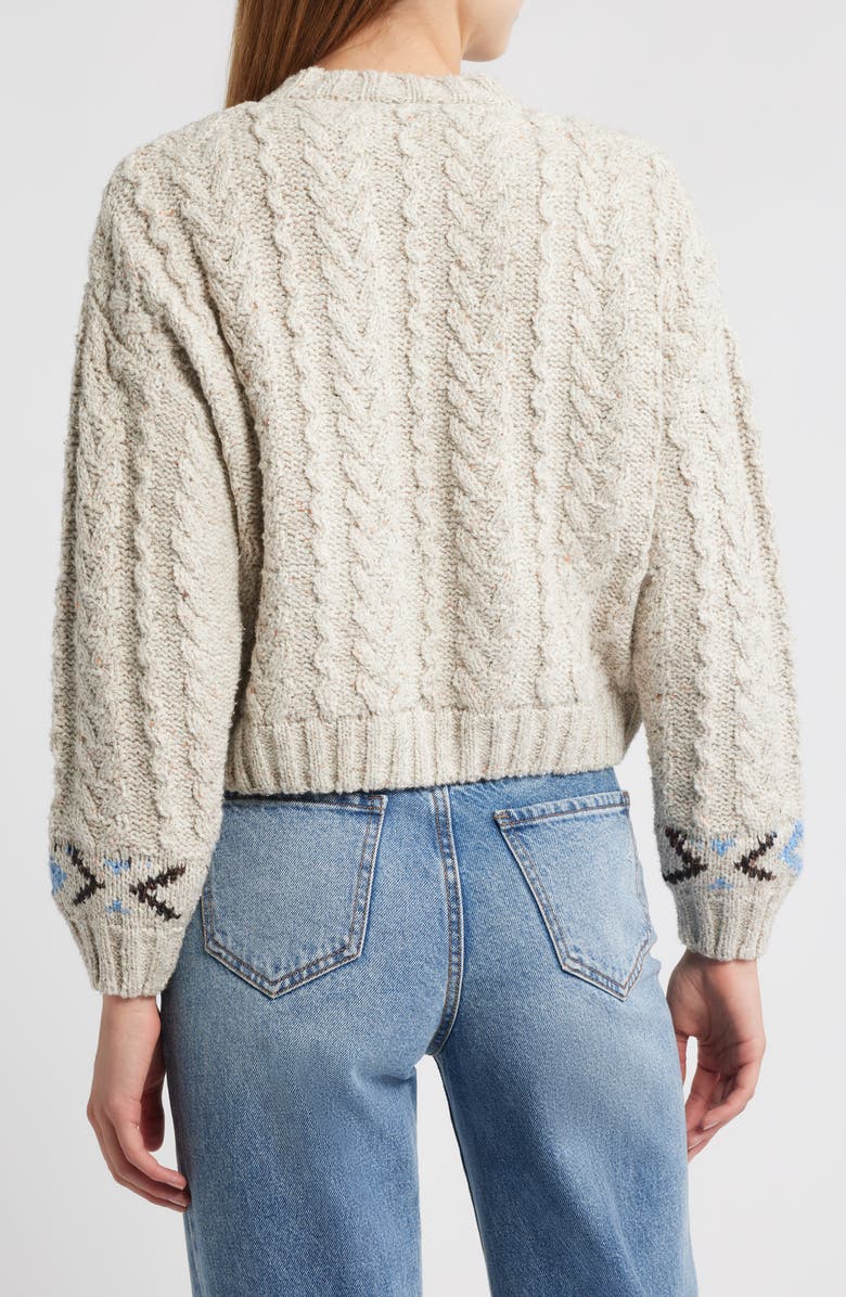 THE GREAT. The Cavern Wool Blend Zip-Up Cardigan, Alternate, color, Oat