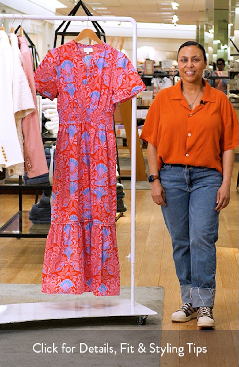 Lara Floral Print A-Line Dress, sales video thumbnail