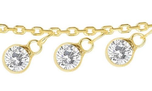 Sphera Milano Sterling Silver Cubic Zirconia Charm Necklace In Gold