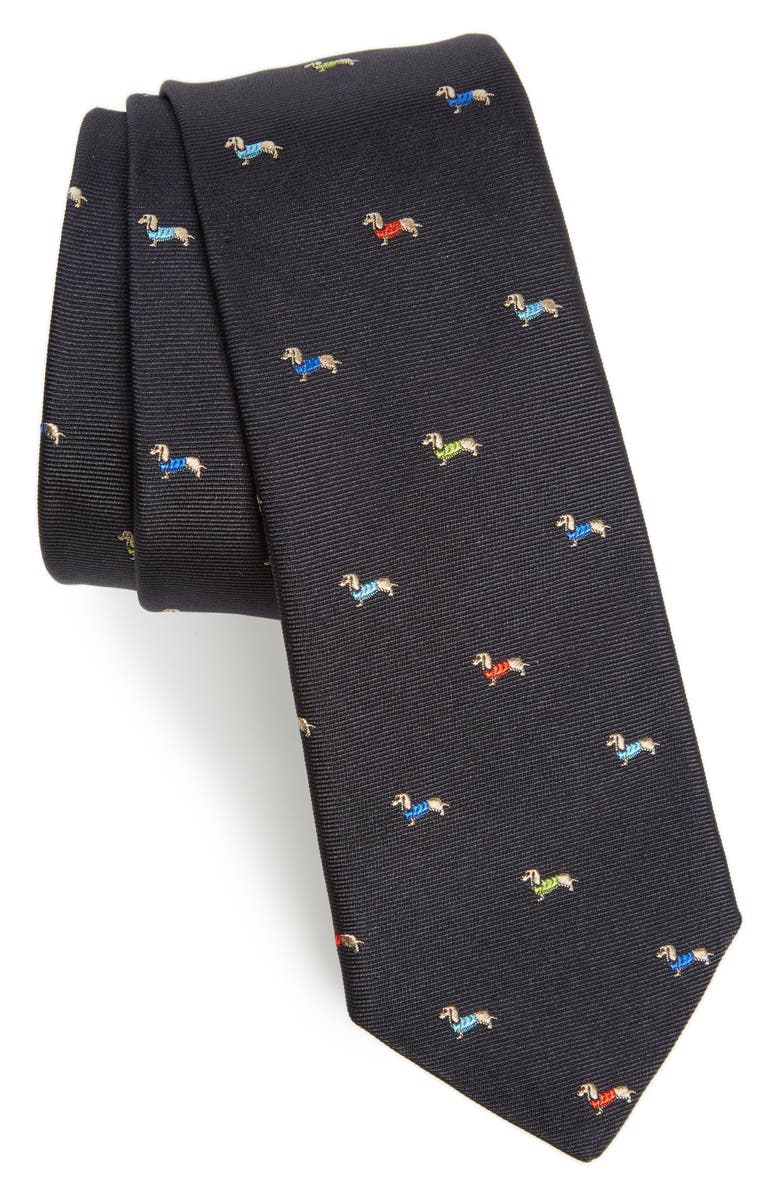 Paul Smith Dog Print Silk Tie, Main, color, 