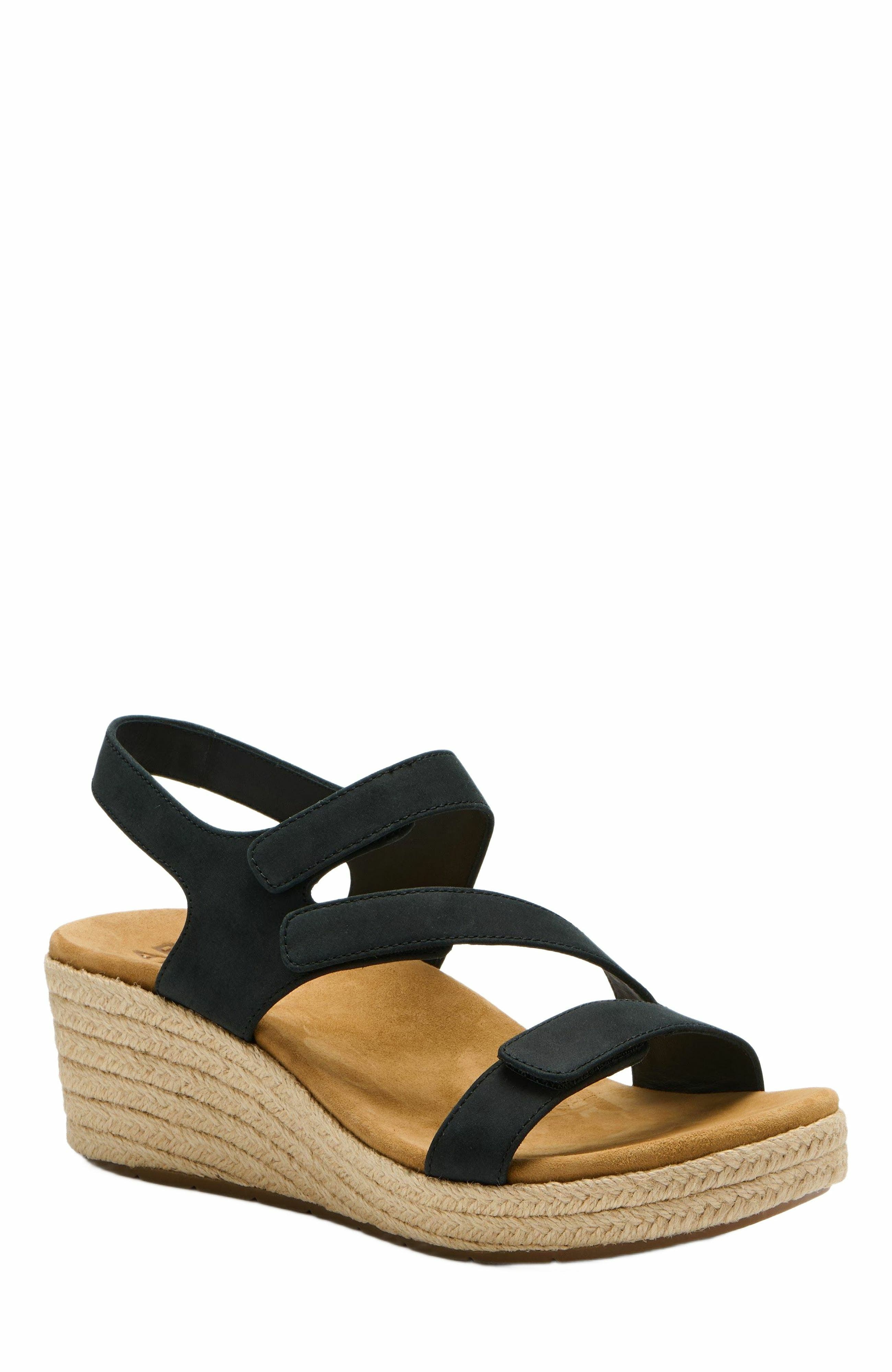 ABEO Riviera Adjustable Sandal, Main, color, Black - Metatarsal