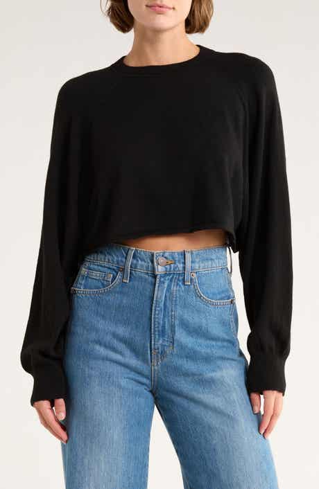 INDUSTRY REPUBLIC CLOTHING Raglan Sleeve Crop Sweater