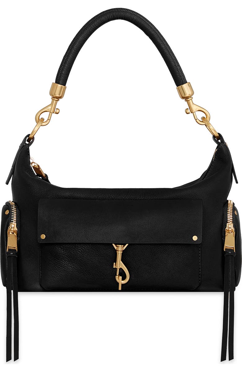 Rebecca Minkoff Mab Leather Shoulder Bag, Main, color, Black