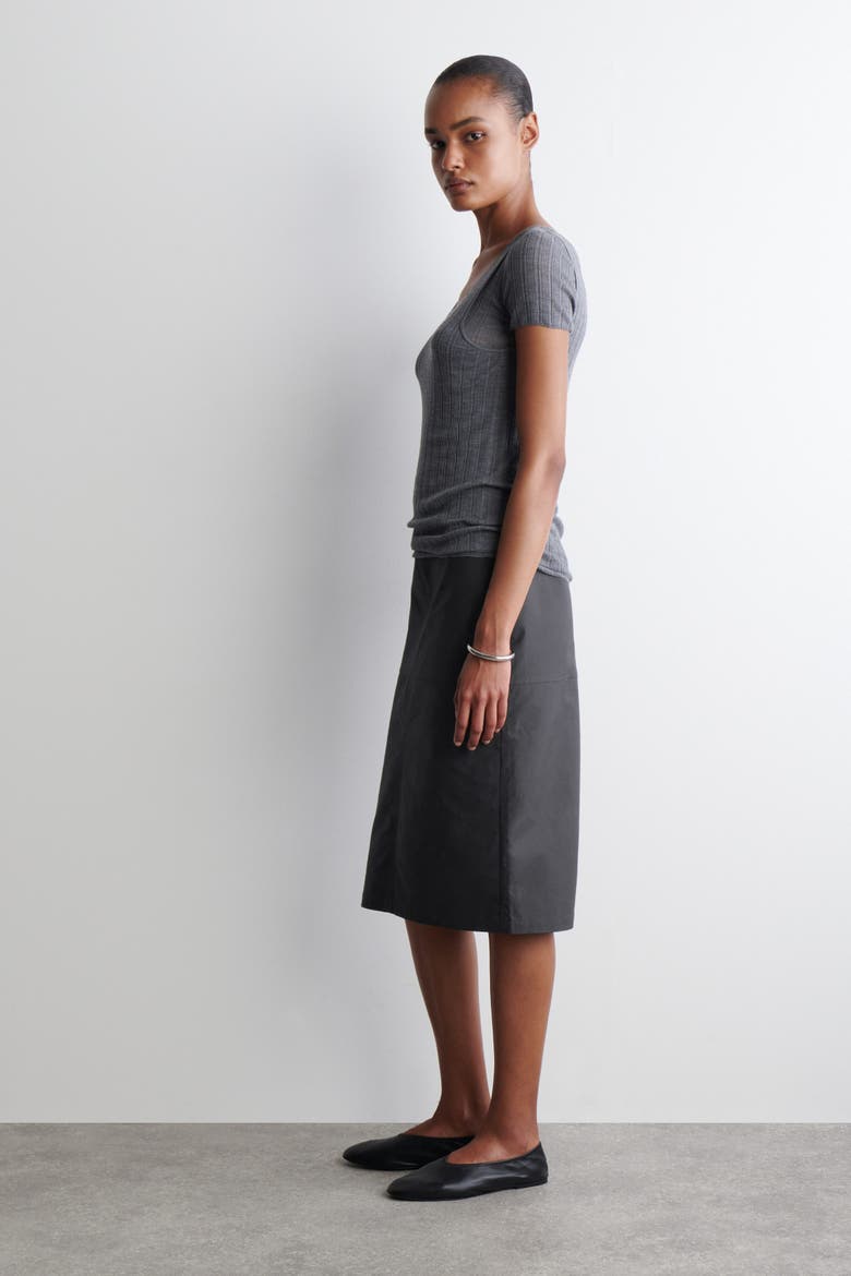 Cotton Pencil Skirt, Alternate, color, GRAY