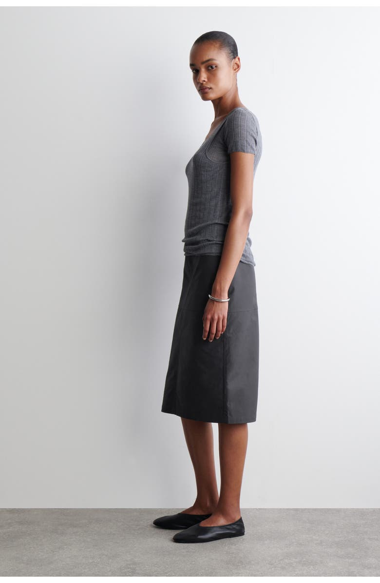 COS Cotton Pencil Skirt, Alternate, color, Gray