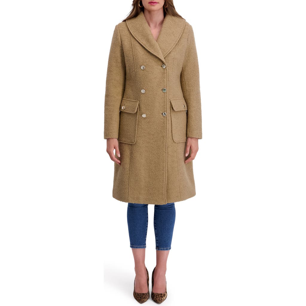 Kensie Women's Double-breasted Wool-blend Coat In Brown