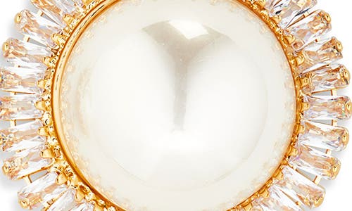 Tasha Cubic Zirconia & Faux Pearl Stud Earrings In Gold