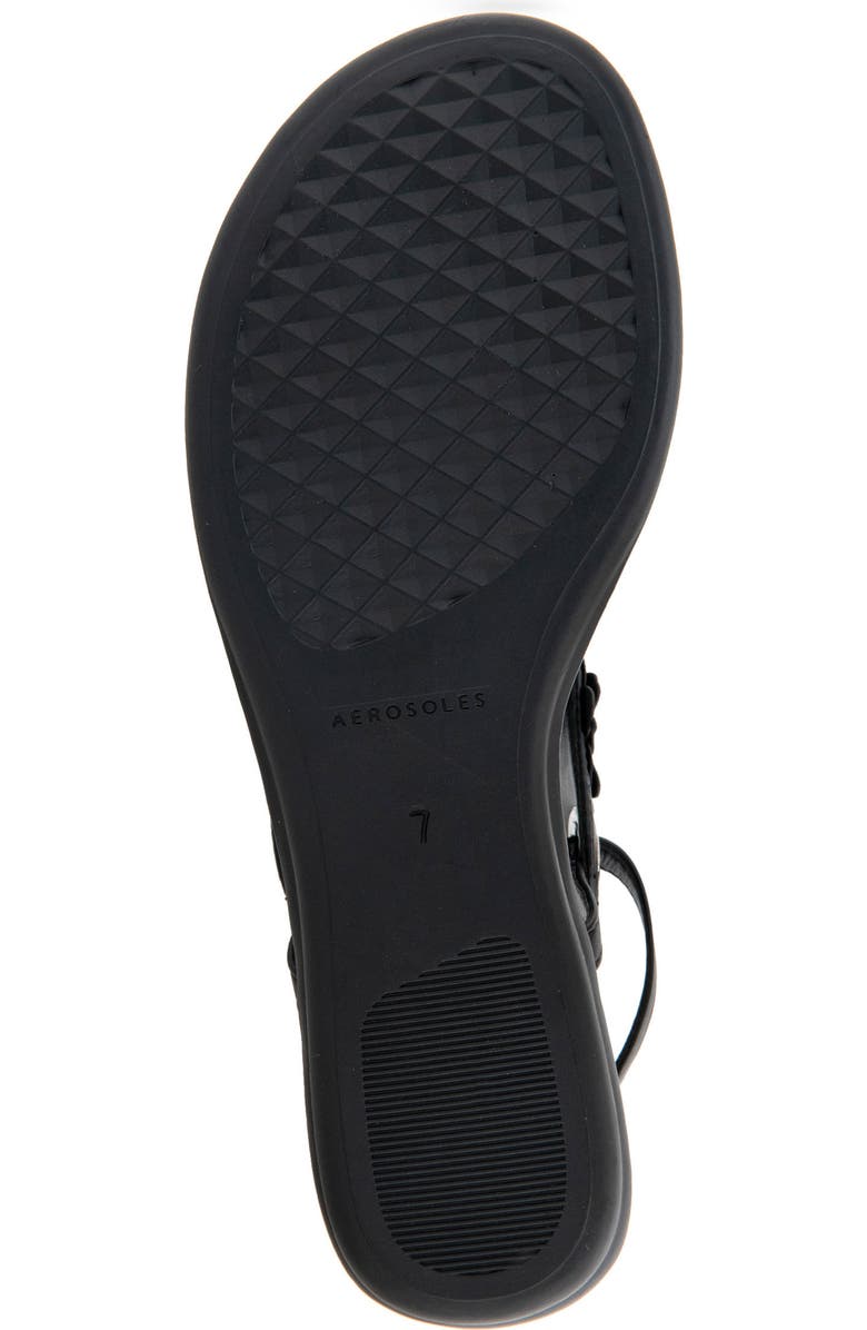 Aerosoles Connie Flower Slingback Sandal, Alternate, color, Black Faux Leather