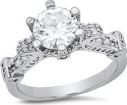 HMY JEWELRY Round Cubic Zirconia Engagement Ring