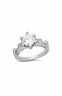 HMY JEWELRY Round Cubic Zirconia Engagement Ring