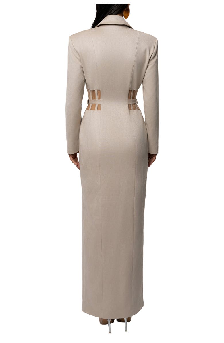 JLUXLABEL Toffee Haze Suede Dress, Alternate, color, Beige