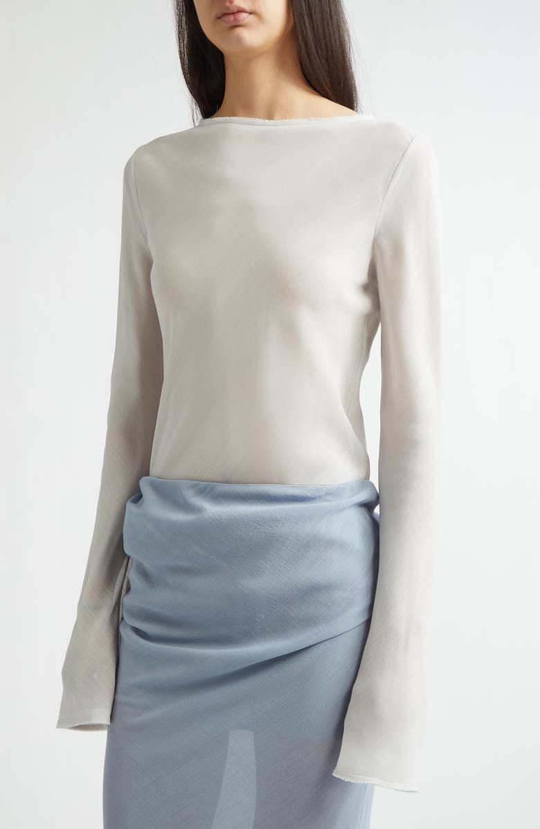 RIER Bias Cut Wool Top, Alternate, color, Light Grey Gaze