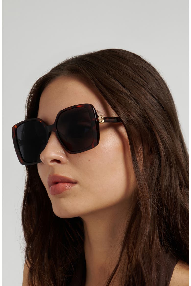57mm Sunglasses, Alternate, color, HAVANA/ GREY