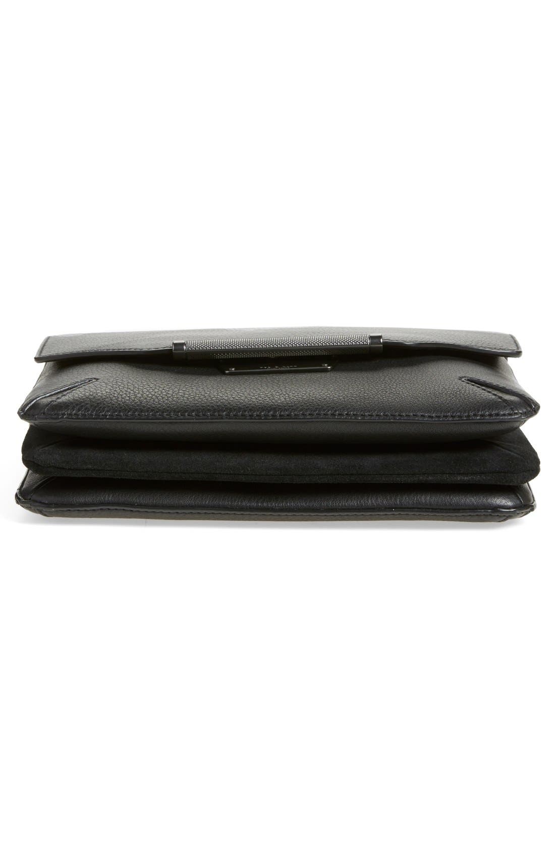 rag & bone Pebbled Leather Crossbody Bag, Alternate, color, Black