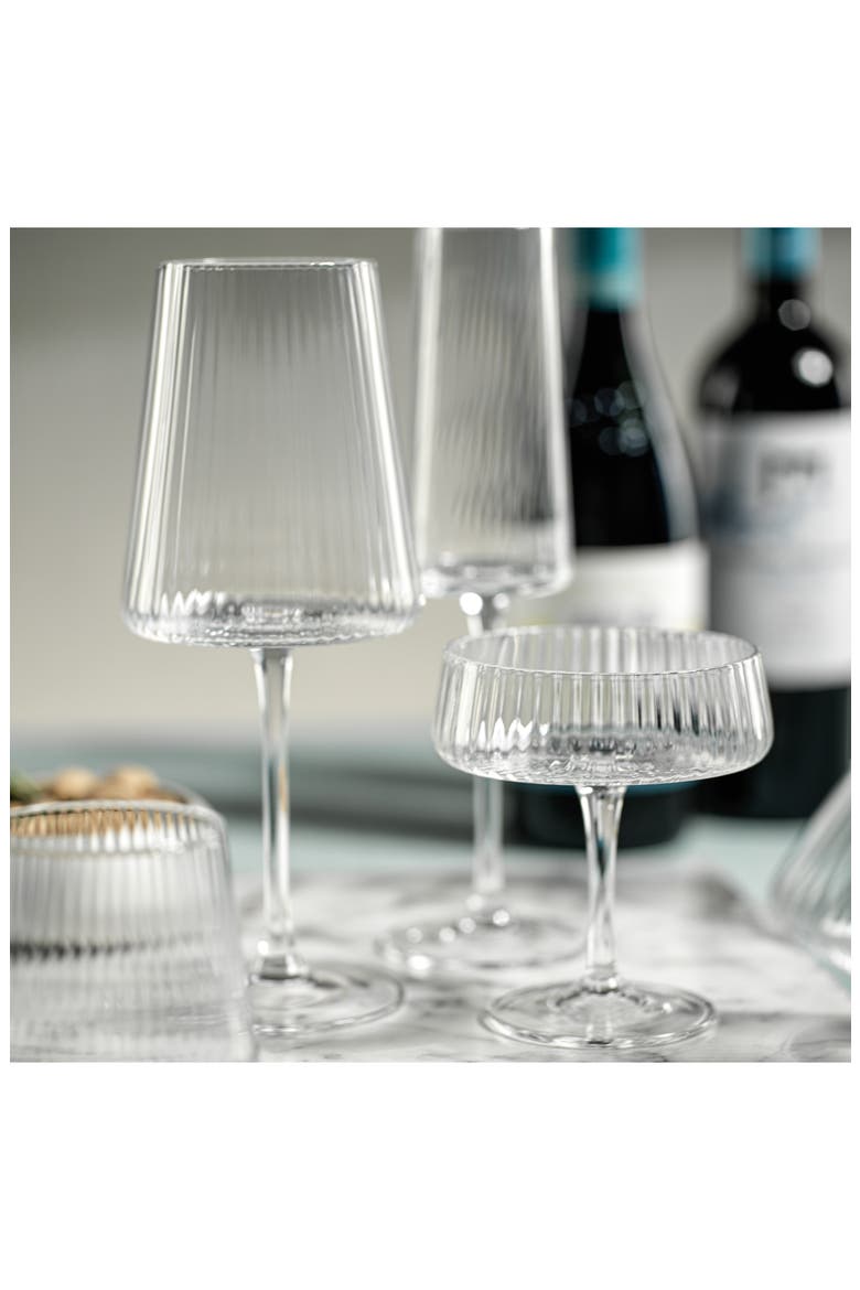 Benin Fluted Set of 4 Martini Glasses, Alternate, color, CLEAR