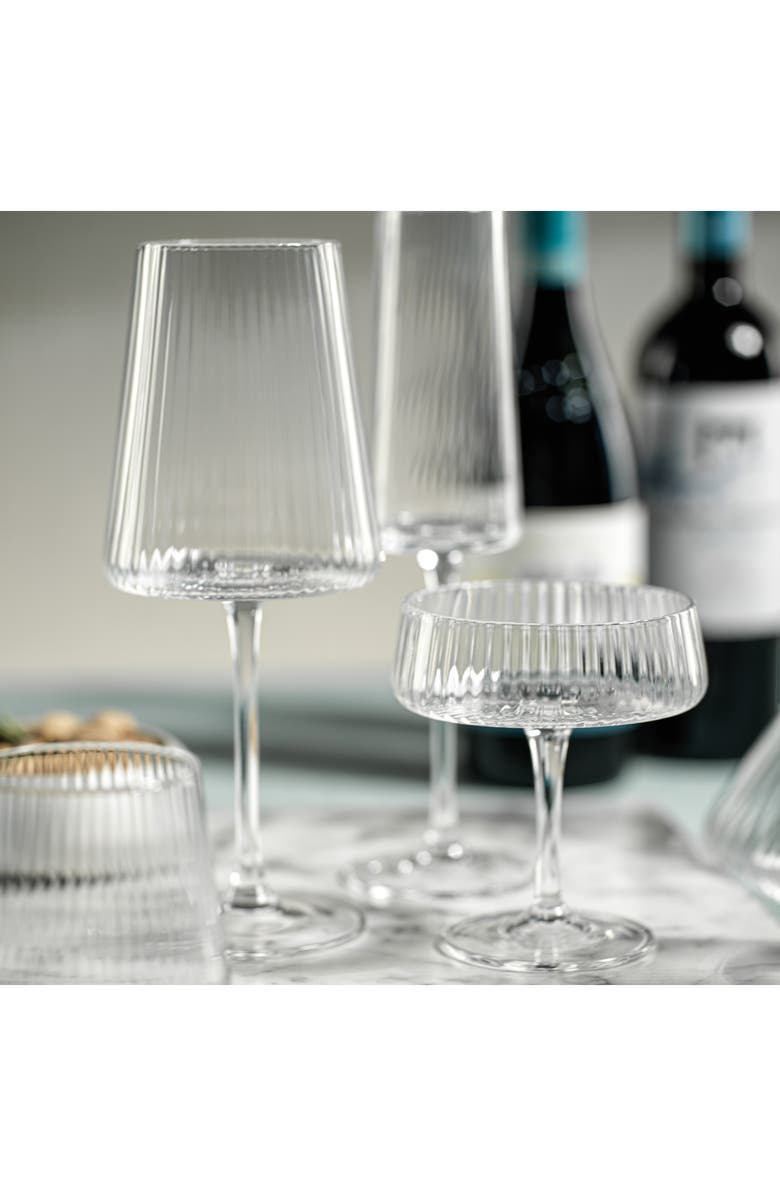 Zodax Benin Fluted Set of 4 Martini Glasses, Alternate, color, Clear