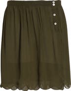 Bode Mab Button Silk Georgette Skirt