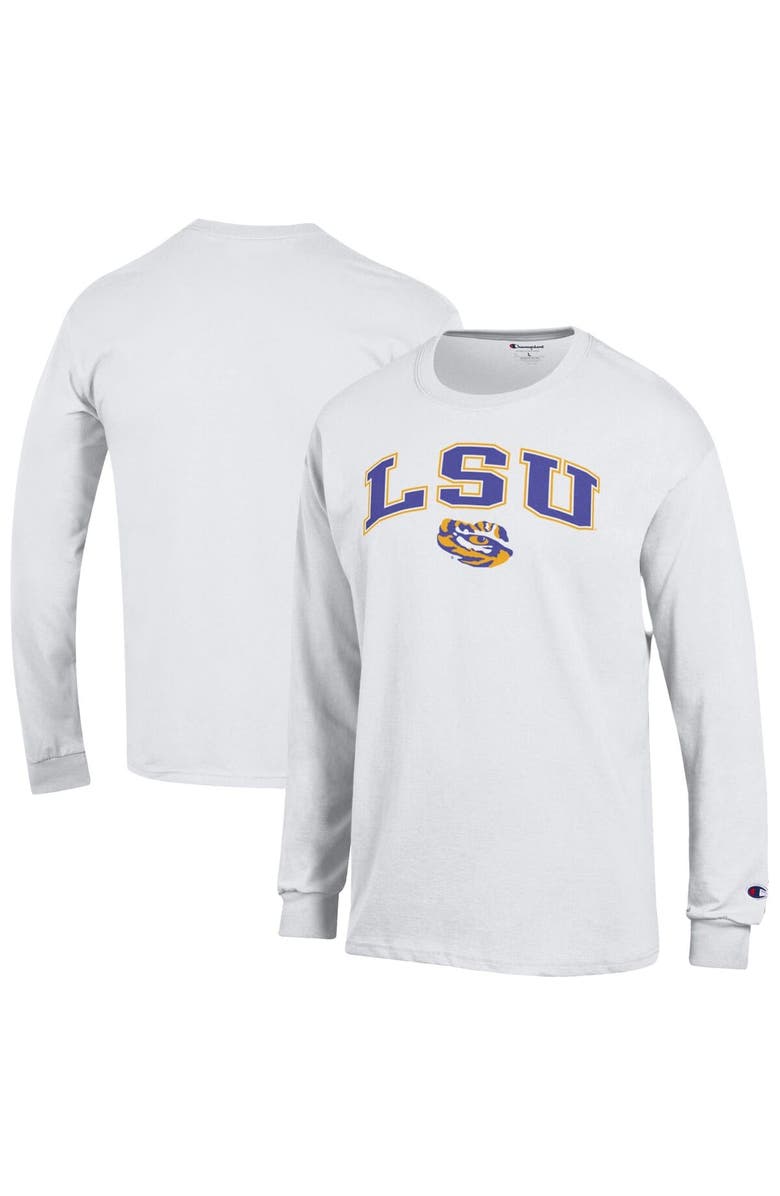 Champion Men's Champion White LSU Tigers Arch Over Logo Long Sleeve T-Shirt, Alternate, color, White