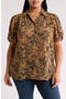 Scrunched Short Sleeve Button-Up Shirt
