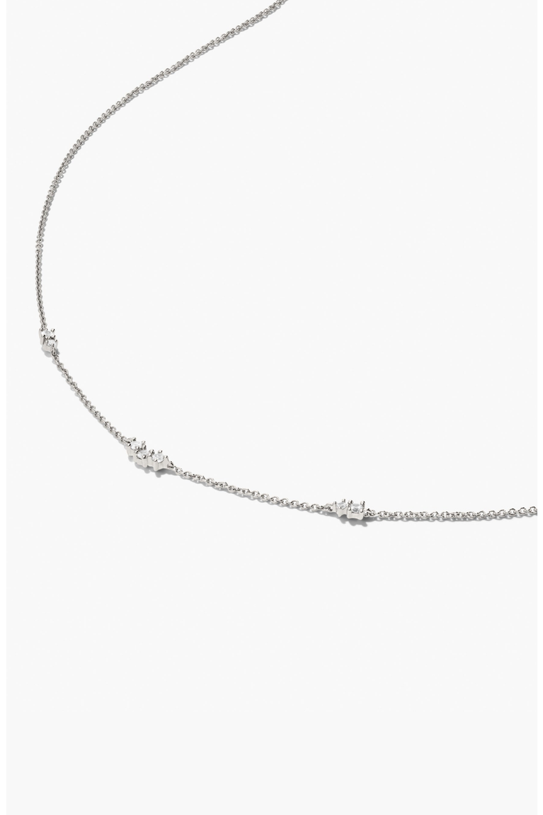 Floating Lab Grown Sapphire Necklace, Alternate, color, Silver