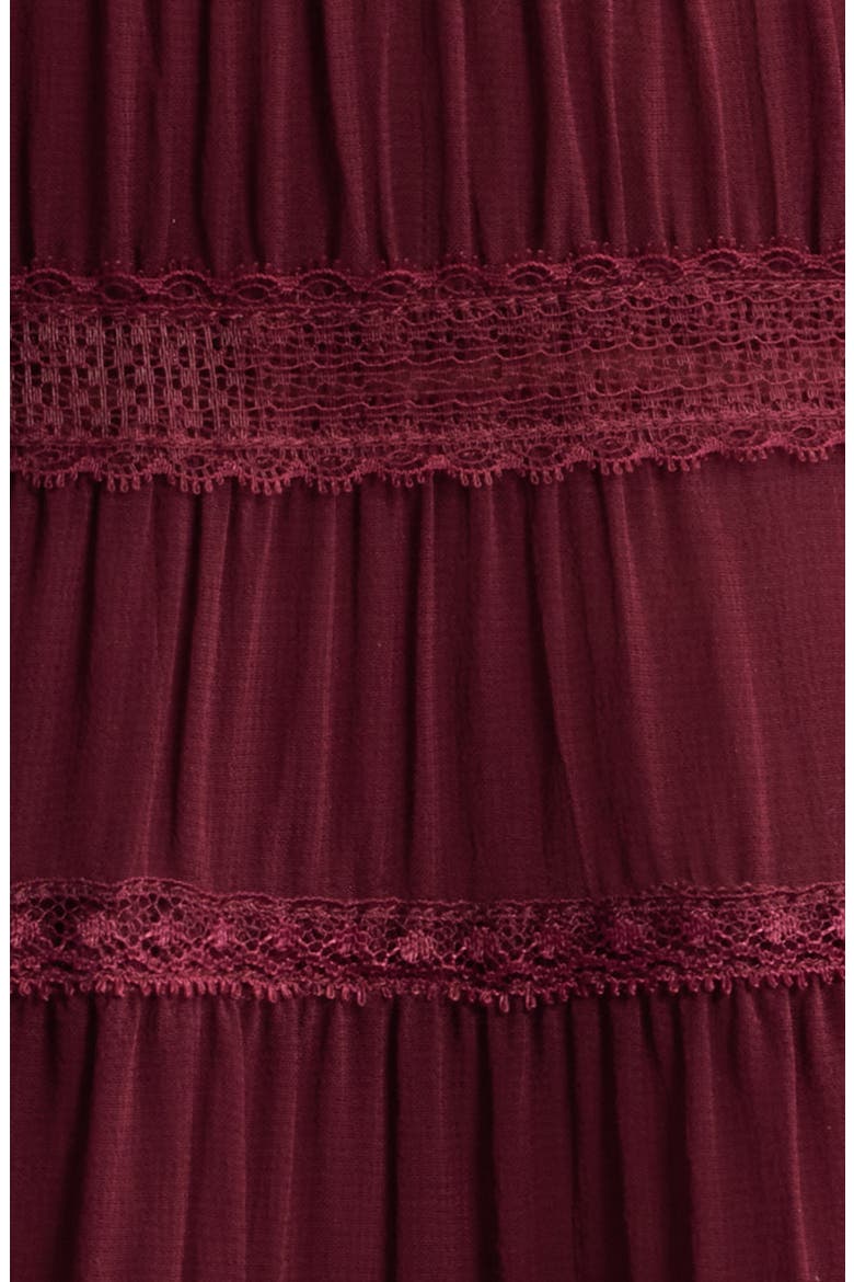 Fleetta Tiered Miniskirt, Alternate, color, OXBLOOD