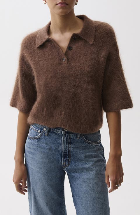 Nadya Short Sleeve Polo Sweater