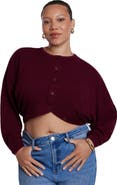 ELOQUII Extended Placket Cropped Cardigan