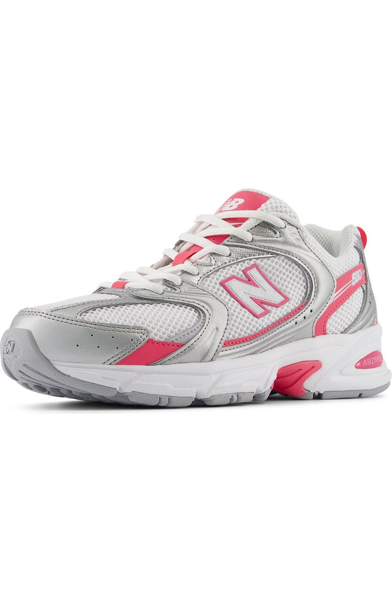 New Balance Gender Inclusive 530 Sneaker, Alternate, color, Silver Metallic/ Dragon Berry