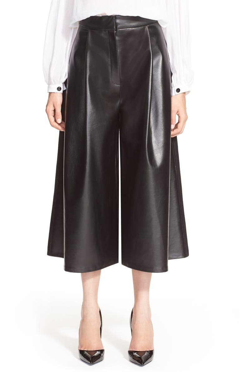 Vika Gazinskaya Faux Leather Culottes, Main, color,