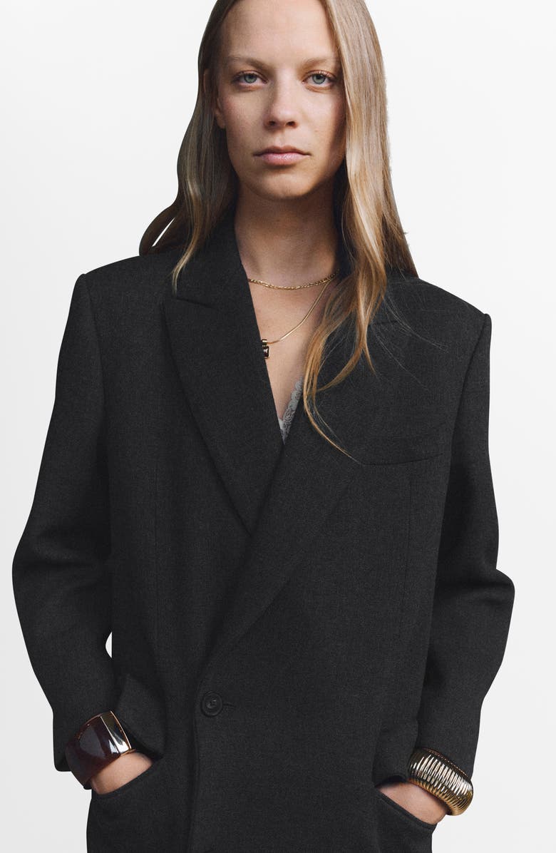 MANGO Double Breasted Long Coat, Alternate, color, 