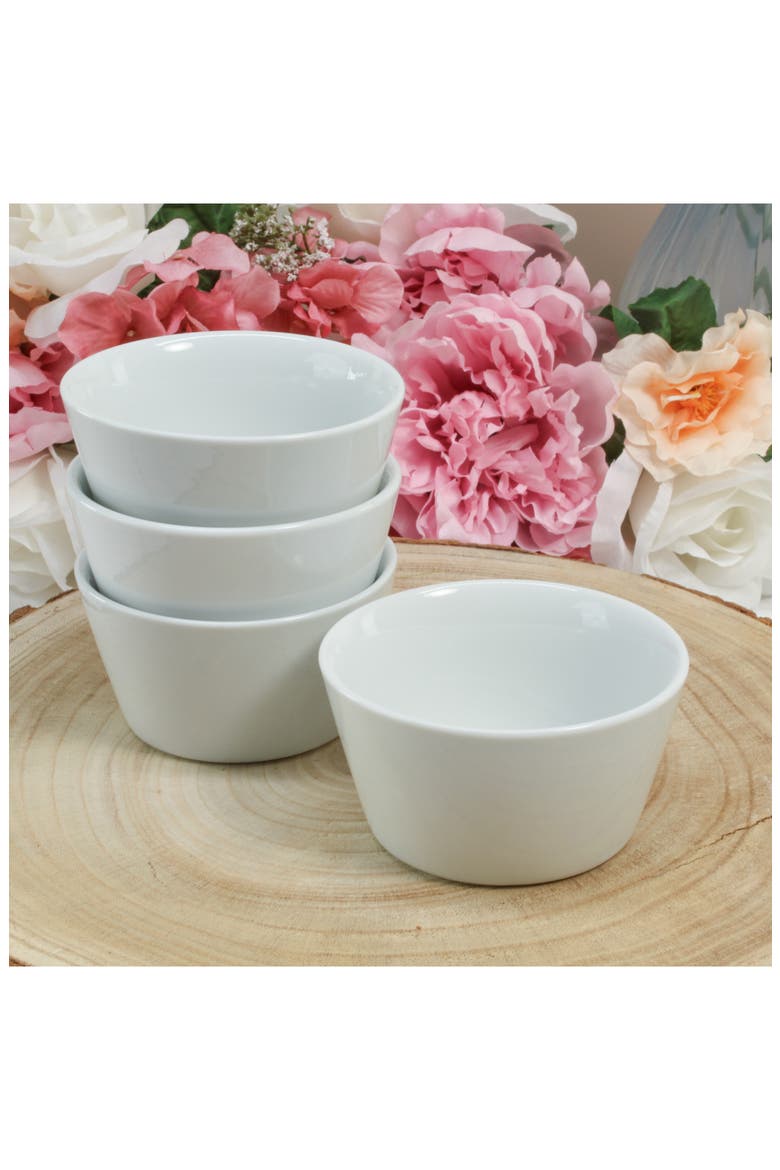 Oslo Set of 4 Ramekins, Alternate, color, WHITE