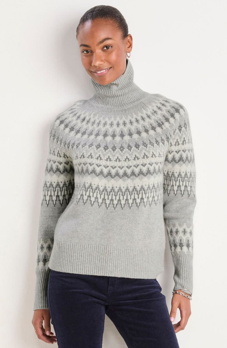 vineyard vines Fair Isle Merino Wool Blend Turtleneck Sweater, Alternate, color, 