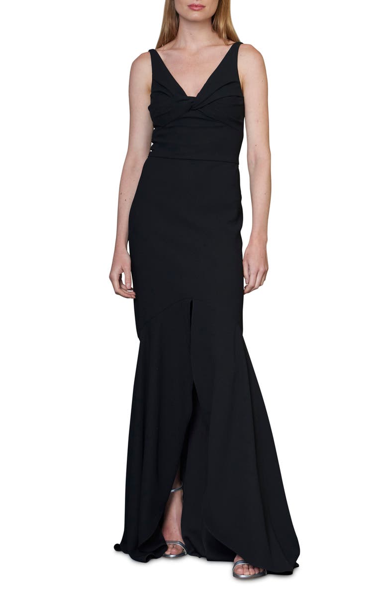 ML Monique Lhuillier Twist Front Crepe Gown, Main, color, 