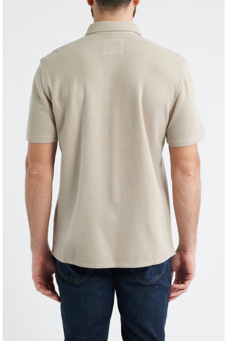 Linden Textured Short Sleeve Button-Up Shirt, Alternate, color, OATMEAL