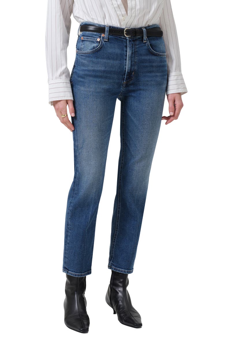 Zurie High Waist Nonstretch Ankle Jeans, Alternate, color, ABALONE