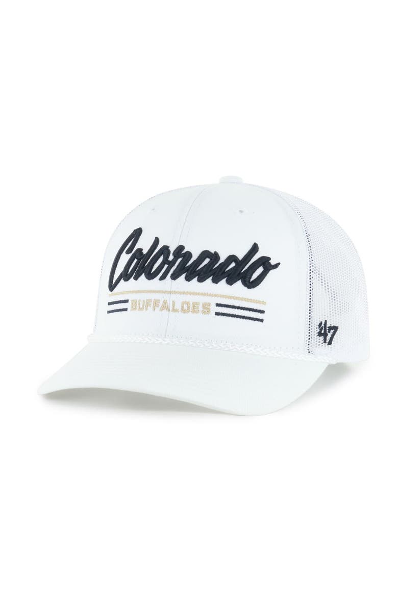'47 Men's '47 White Colorado Buffaloes Garner Rope Trucker Adjustable Hat, Main, color, White
