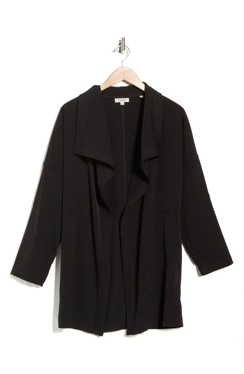 MAX STUDIO Drape Collared Jacket, Alternate, color, Black