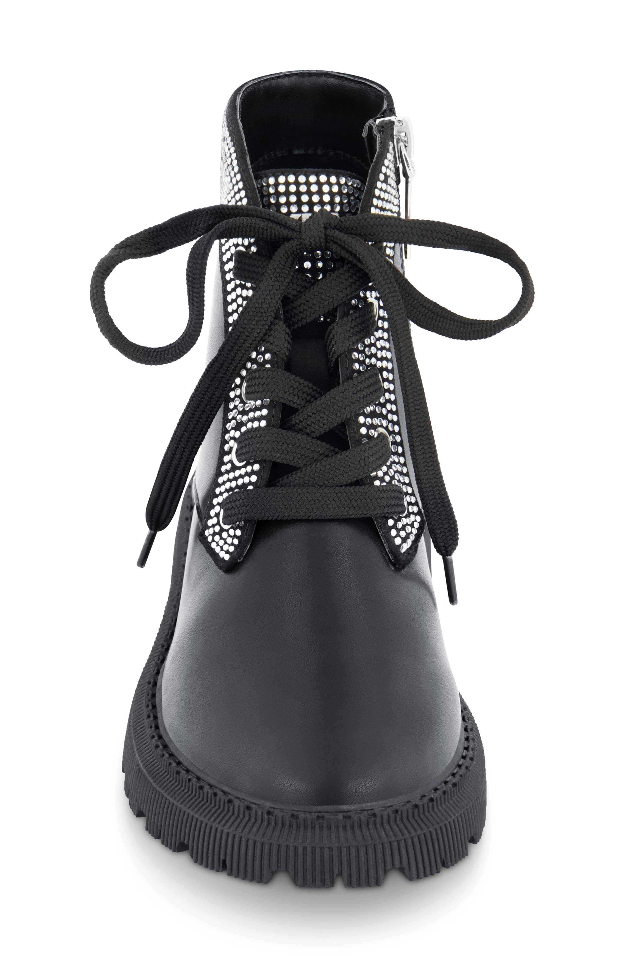 DKNY Ava Arlyn Embellished Water Resistant Combat Boot, Alternate, color, Black