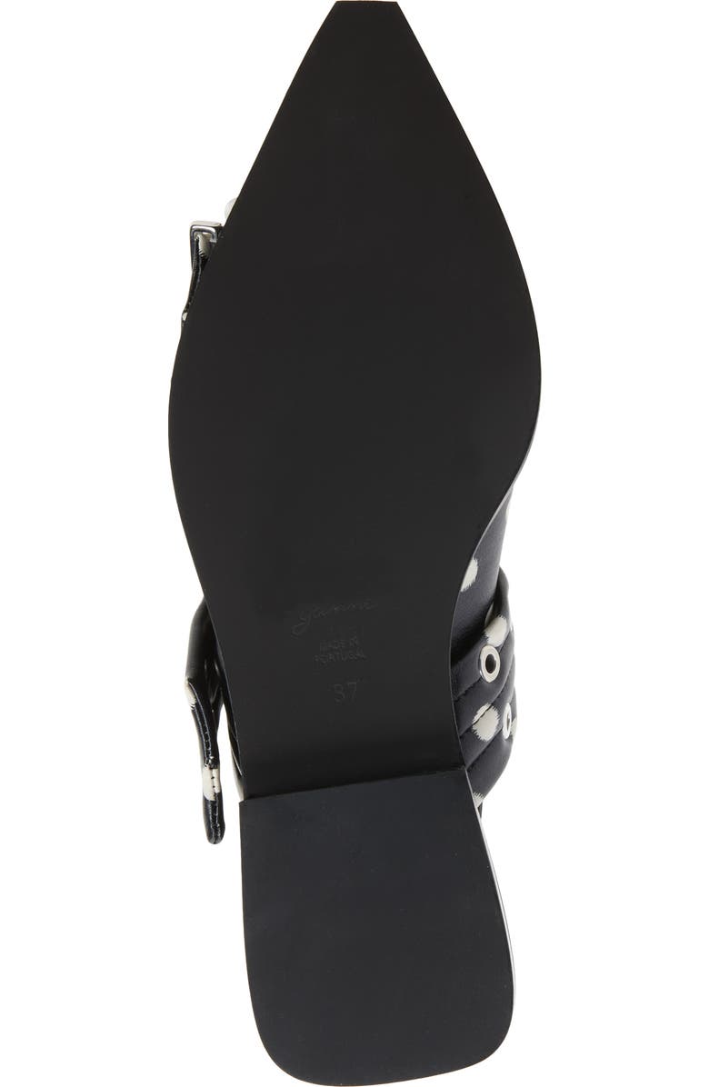 Ganni Pointed Toe Mary Jane Slingback Flat, Alternate, color, Black