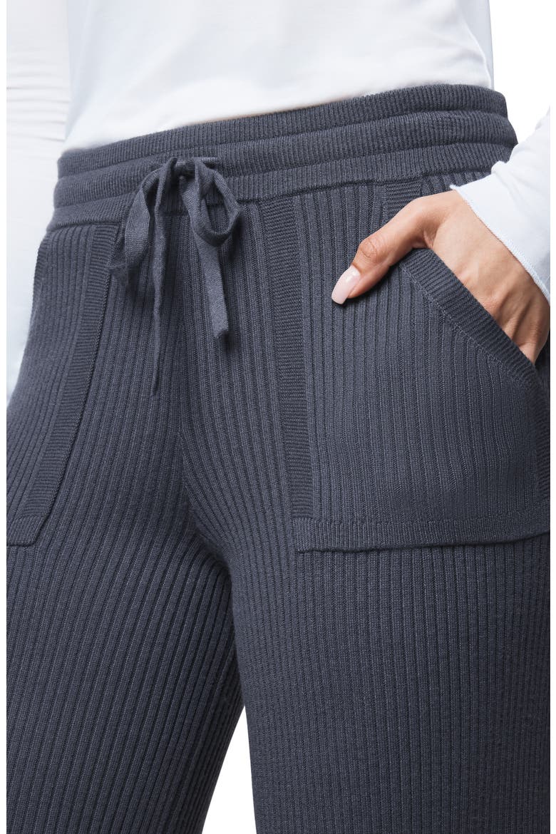 Georgie Rib Wide Leg Crop Pants, Alternate, color, ICE NAVY