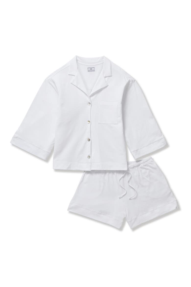 Olivia Pima Cotton Short Pajamas, Alternate, color, WHITE