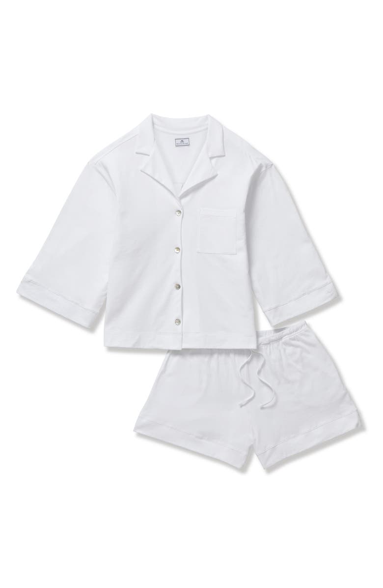 Petite Plume Olivia Pima Cotton Short Pajamas, Alternate, color, White