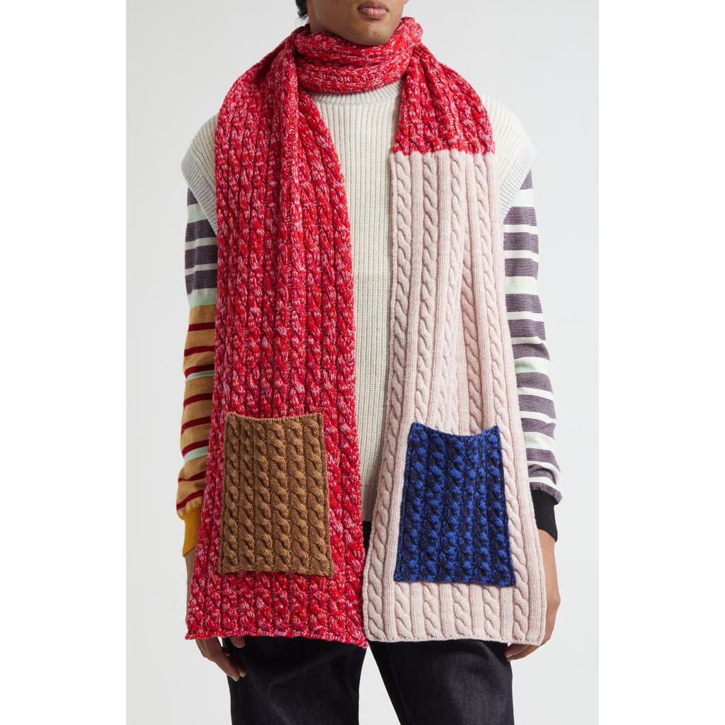 Waste Yarn Project Knut One Of A Kind Colorblock Scarf in White Multi  product
