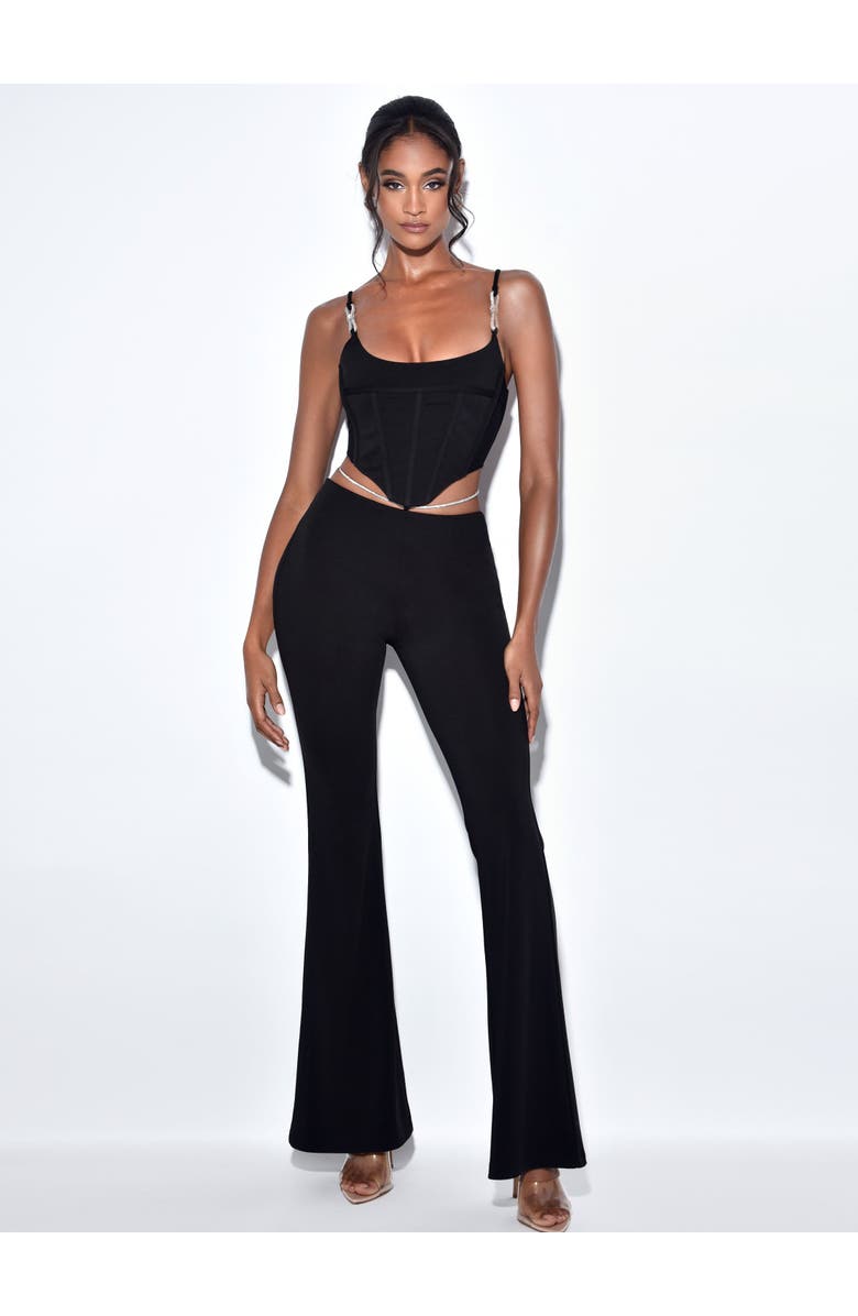 Miss Circle Tristyn Crystal Strap Corset Top, Alternate, color, Black