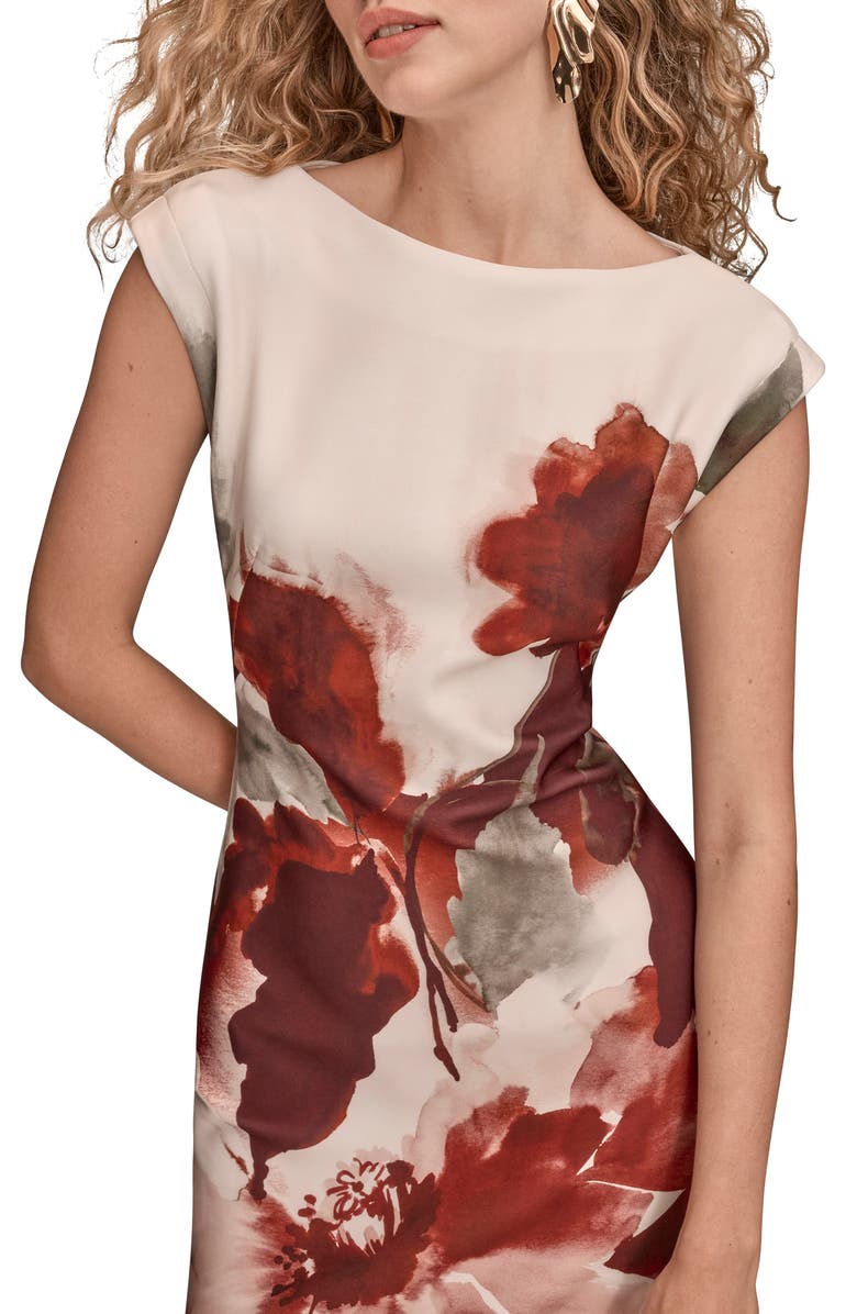 Donna Karan New York Cap Sleeve Sheath Dress, Alternate, color, Oxblood Ml